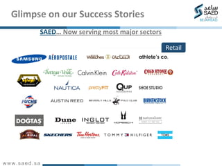 www.saed.sa
SAED… Now serving most major sectors
Retail
Glimpse on our Success Stories
 