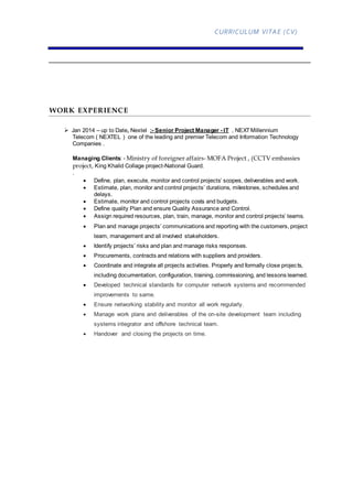 senior - projects manager - IT