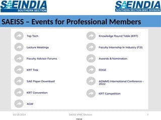 Internal
10/18/2024 SAEISS MWC Division 7
SAEISS – Events for Professional Members
 
