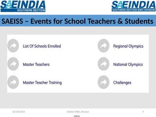 Internal
10/18/2024 SAEISS MWC Division 9
SAEISS – Events for School Teachers & Students
 
