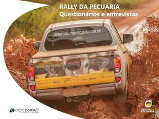 RALLY DA PECUÁRIA
Questionários e entrevistas
 