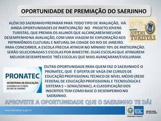 OPORTUNIDADE DE PREMIAÇÃO DO SAERJINHO
 