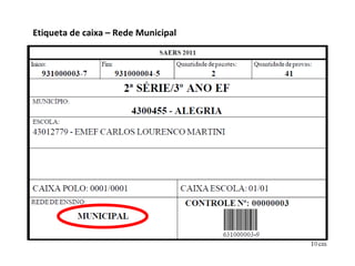 Etiqueta de caixa – Rede Municipal 