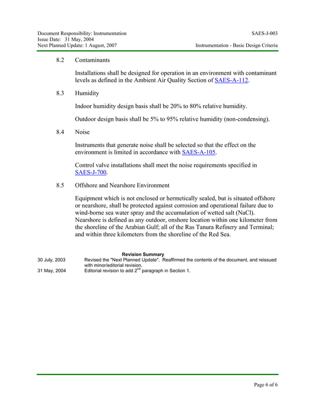 Saudi Aramco Engineering Standard saes-j-003.pdf | Chemistry | Science