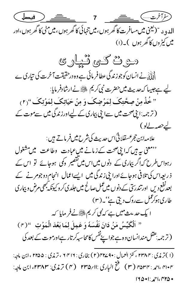 Safar E Akhrat K Islami Ahkam
