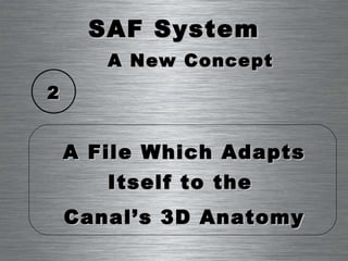 SAF System A New Concept A File Which Adapts Itself to the  Canal’s 3D Anatomy 2 