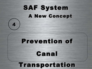 SAF System Prevention of Canal Transportation 4 A New Concept 