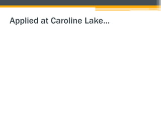 Applied at Caroline Lake…
 