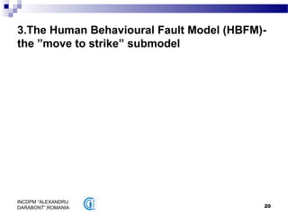 20
INCDPM ”ALEXANDRU
DARABONT”,ROMANIA
3.The Human Behavioural Fault Model (HBFM)-
the ”move to strike” submodel
 