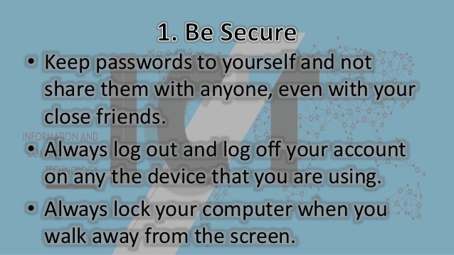 Safe and Responsible Use of ICT