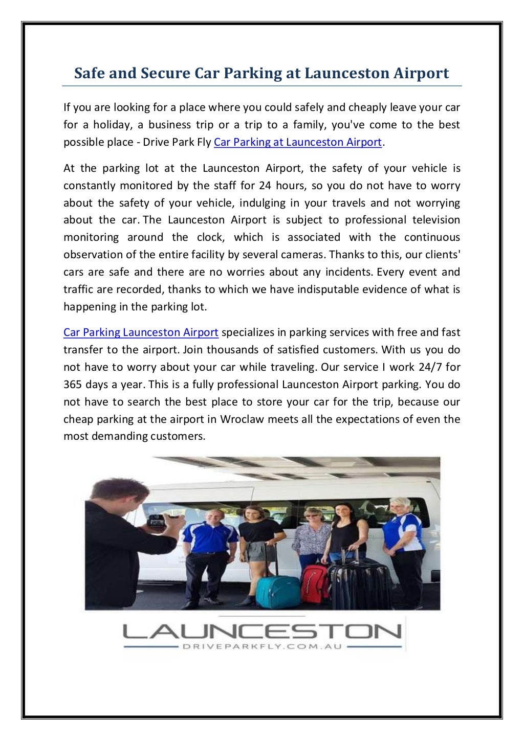 Safe and secure car parking at launceston airport