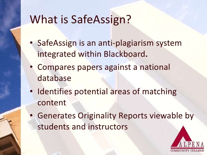 Blackboard SafeAssign