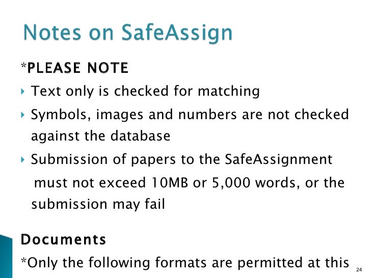 How does a SafeAssign check work?
