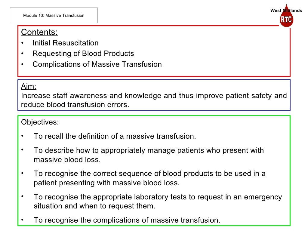 Safe Blood Transfusion