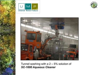 Tunnel washing with a 2 – 5% solution of
SC-1000 Aqueous Cleaner
 