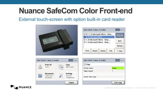 © 2002-2013 Nuance Communications, Inc. All rights reserved. Page 55
Nuance SafeCom Color Front-end
External touch-screen with option built-in card reader
 