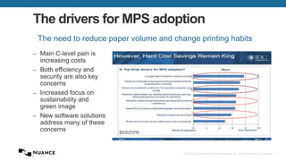 © 2002-2013 Nuance Communications, Inc. All rights reserved. Page 66
The drivers for MPS adoption
– Main C-level pain is
increasing costs
– Both efficiency and
security are also key
concerns
– Increased focus on
sustainability and
green image
– New software solutions
address many of these
concerns
The need to reduce paper volume and change printing habits
 