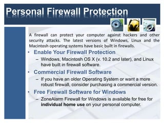 Operating System For Computer Firewall Safe computing (Tips & Tricks) | PPTX
