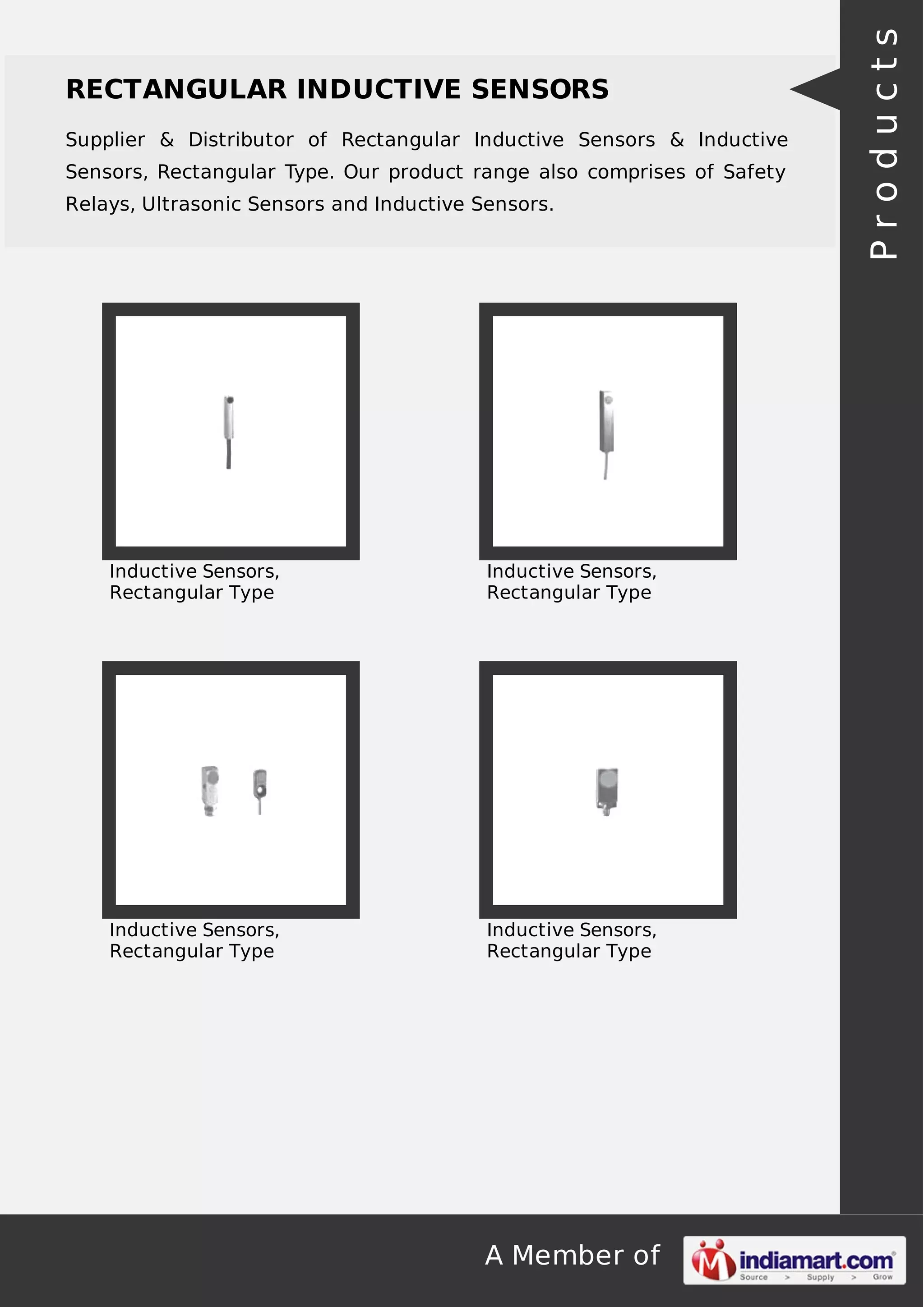 Supplier & Distributor of Rectangular Inductive Sensors & Inductive
Sensors, Rectangular Type. Our product range also comprises of Safety
Relays, Ultrasonic Sensors and Inductive Sensors.

Inductive Sensors,
Rectangular Type

Inductive Sensors,
Rectangular Type

Inductive Sensors,
Rectangular Type

Inductive Sensors,
Rectangular Type

A Member of

Products

RECTANGULAR INDUCTIVE SENSORS

 