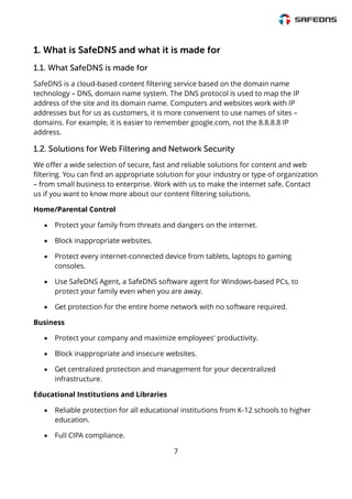 SafeDNS Content Filtering Service Guide | PDF