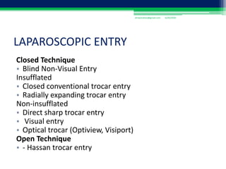 Optiview First Entry Safe entry in gyn endoscopy | PPTX
