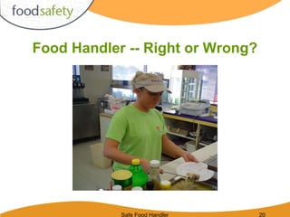 Safe Food Handler 20
Food Handler -- Right or Wrong?
 