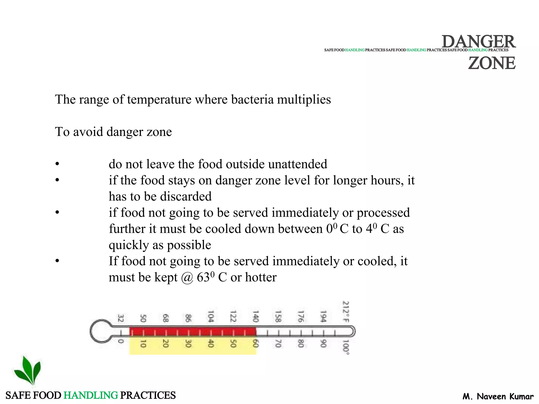Safe food handling practices by M.Naveen Kumar | PPTX