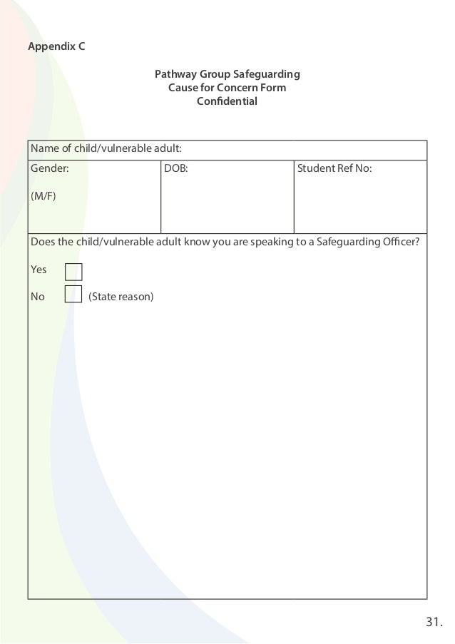 safeguarding policy safeguarding form
