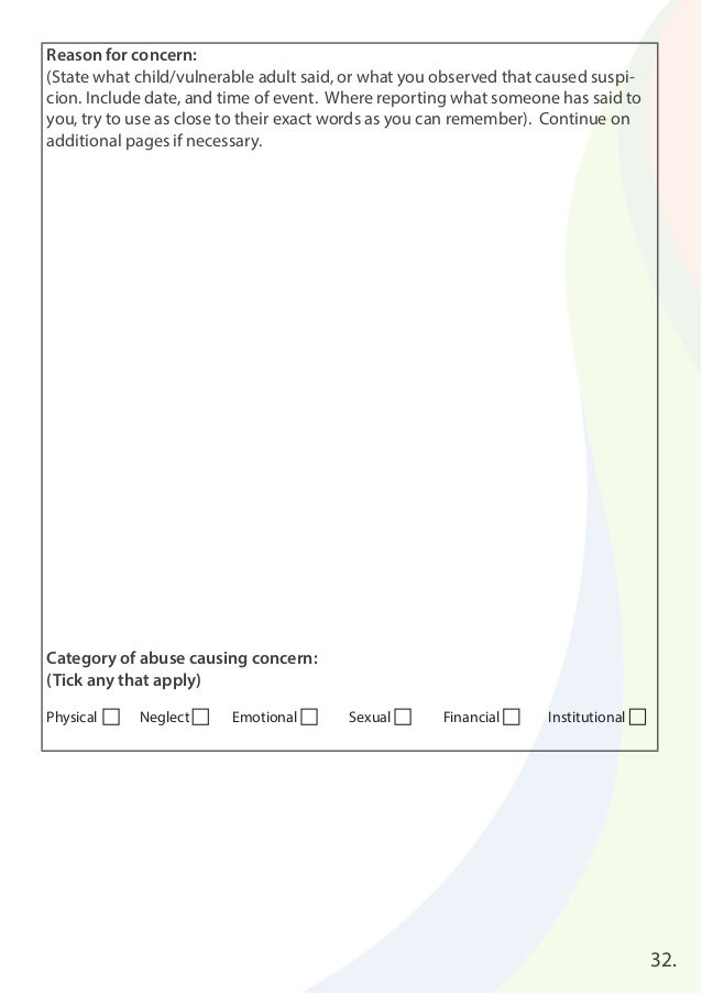 safeguarding policy safeguarding form