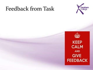 Feedback from Task
 