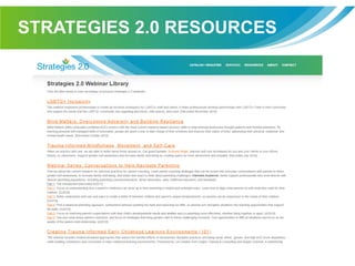 STRATEGIES 2.0 RESOURCES
 