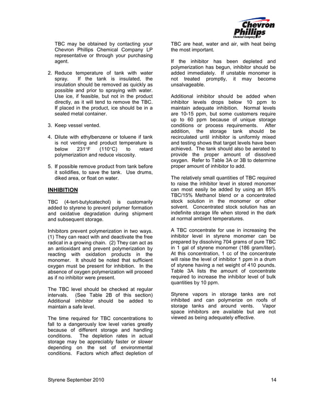 Safe handling and_storage_of_styrene_monomer