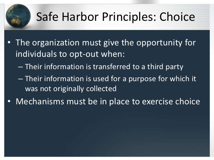 Safe Harbor A framework for US EU data privacy