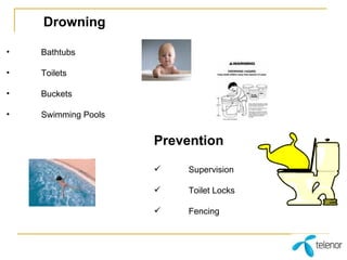 Drowning Bathtubs Toilets Buckets Swimming Pools Prevention Supervision Toilet Locks Fencing 