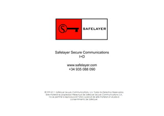 Safelayer Secure Communications
              I+D

      www.safelayer.com
       +34 935 088 090
 