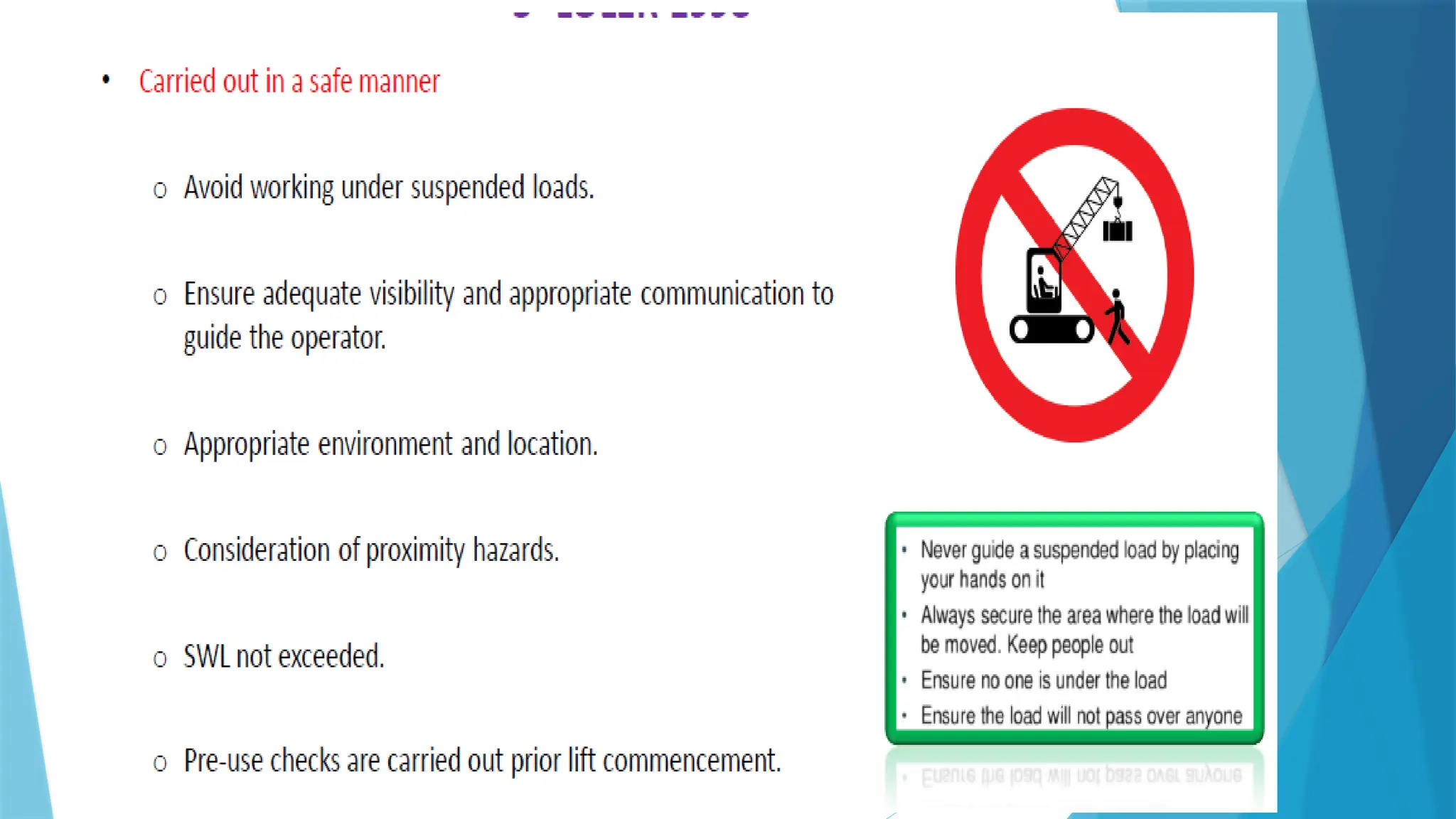 Safe Lifting Operations Safe Lifting Operations Pptx