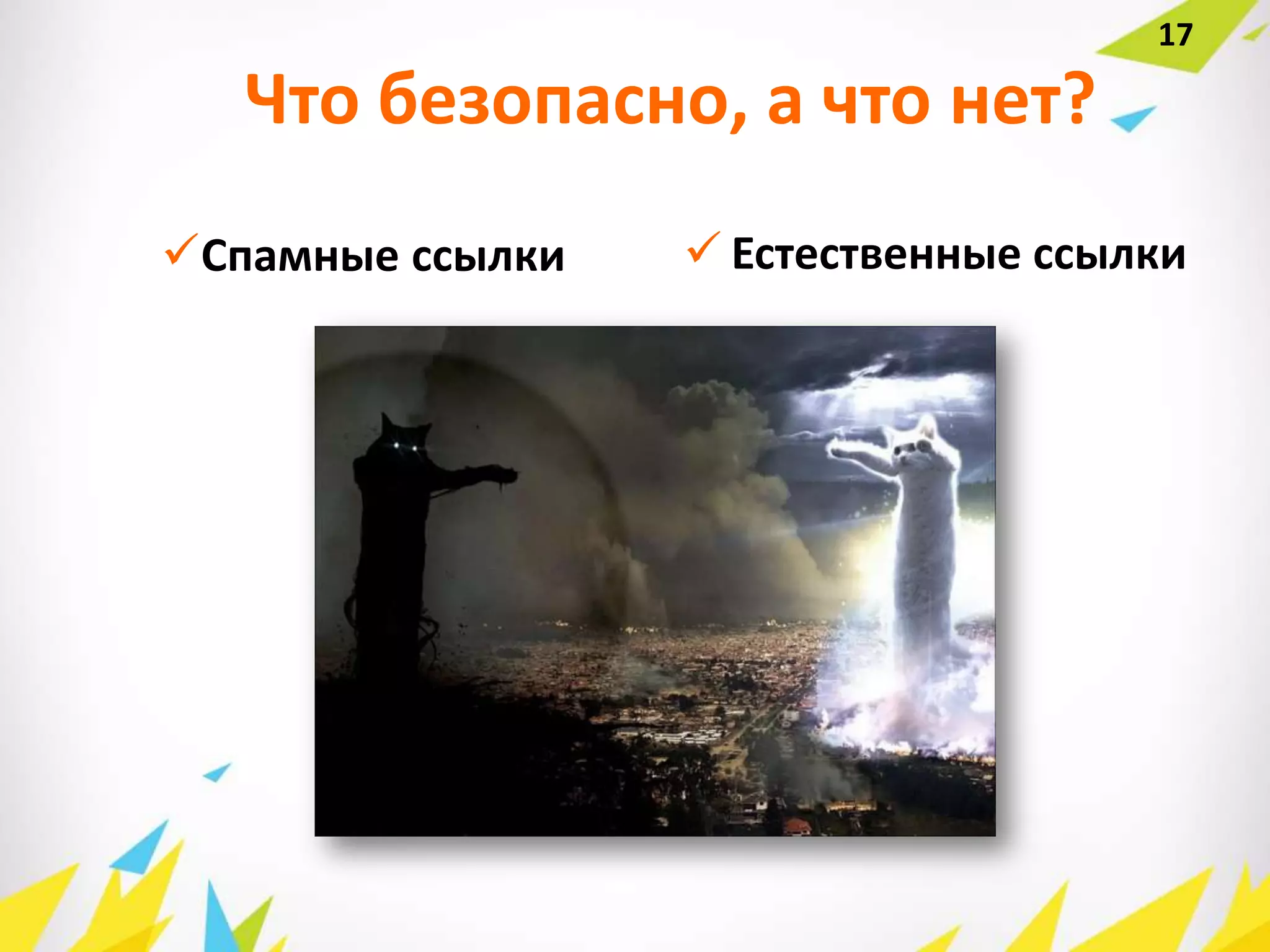 Что безопасно, а что нет?
Спамные ссылки
17
 Естественные ссылки
 