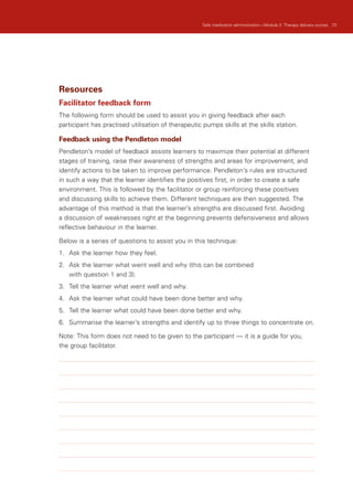 Pendleton Feedback Model Form.pdf Safe medication administration | PDF