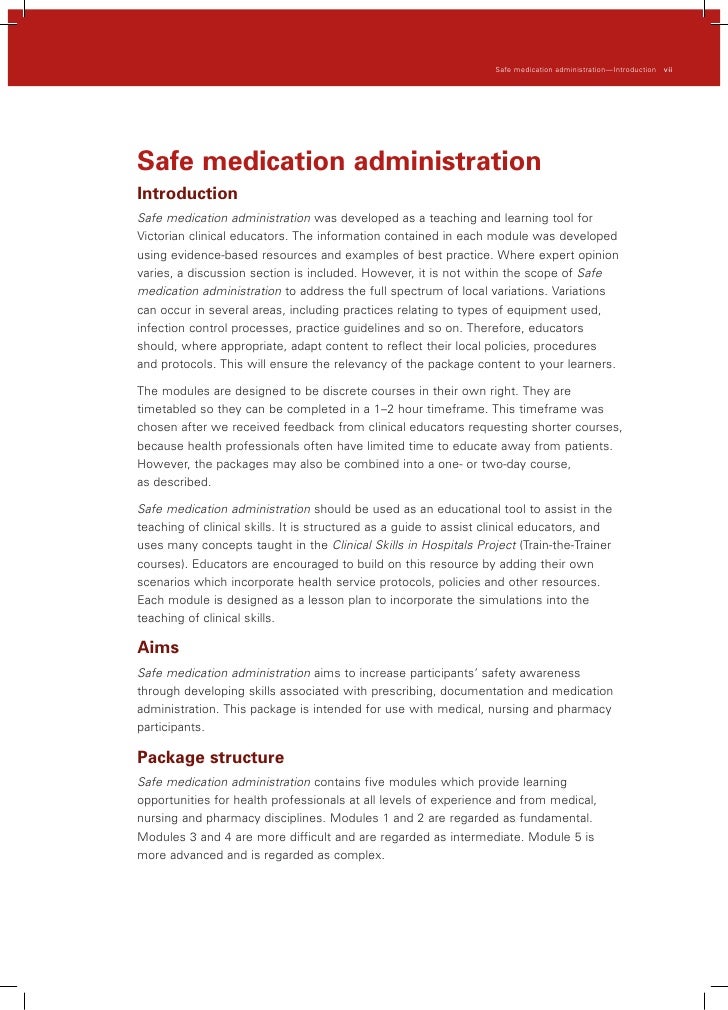 Safe medication administration