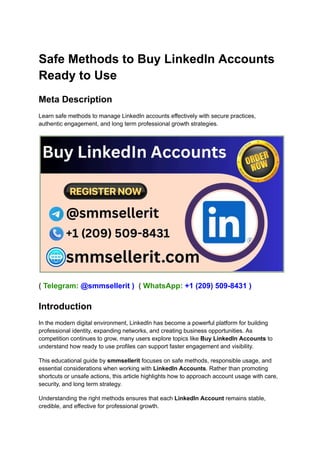 Safe Methods to Buy LinkedIn Accounts Ready to Use.pdf
