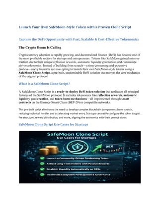 Deverop Script Safemoon Clone Script for Startups and Entrepreneurs.pdf