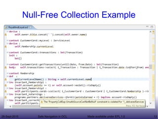 28-Sept-2015 Safe Navigation in OCL 13Made available under EPL 1.0
Null-Free Collection Example
 