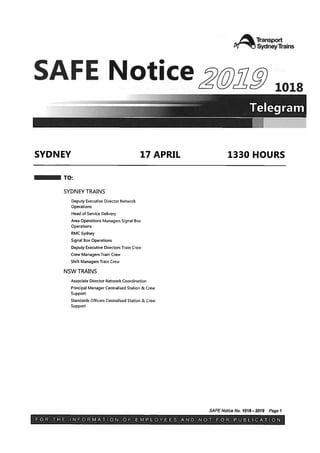 Safe notice 1018