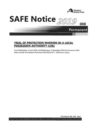 Safe notice permanent 008 2019