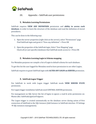 Copyright © SafePeak TECHNOLOGIES LTD. All rights reserved.
4. Create a new linked using the alias defined earlier
Setup the security properties as were defined in the original linked server
 