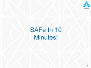 AGILE MEAGILE ME
SAFe In 10
Minutes!
8
 