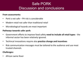Pork safety assessment and first results from pilot interventions targeting slaughter and retail in selected provinces of Northern Vietnam