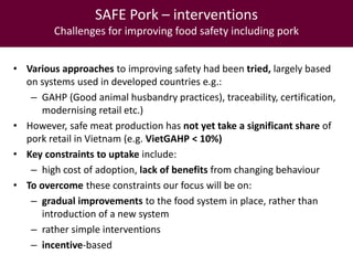 Pork safety assessment and first results from pilot interventions targeting slaughter and retail in selected provinces in northern Vietnam