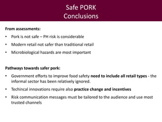 Pork safety assessment and first results from pilot interventions targeting slaughter and retail in selected provinces in northern Vietnam