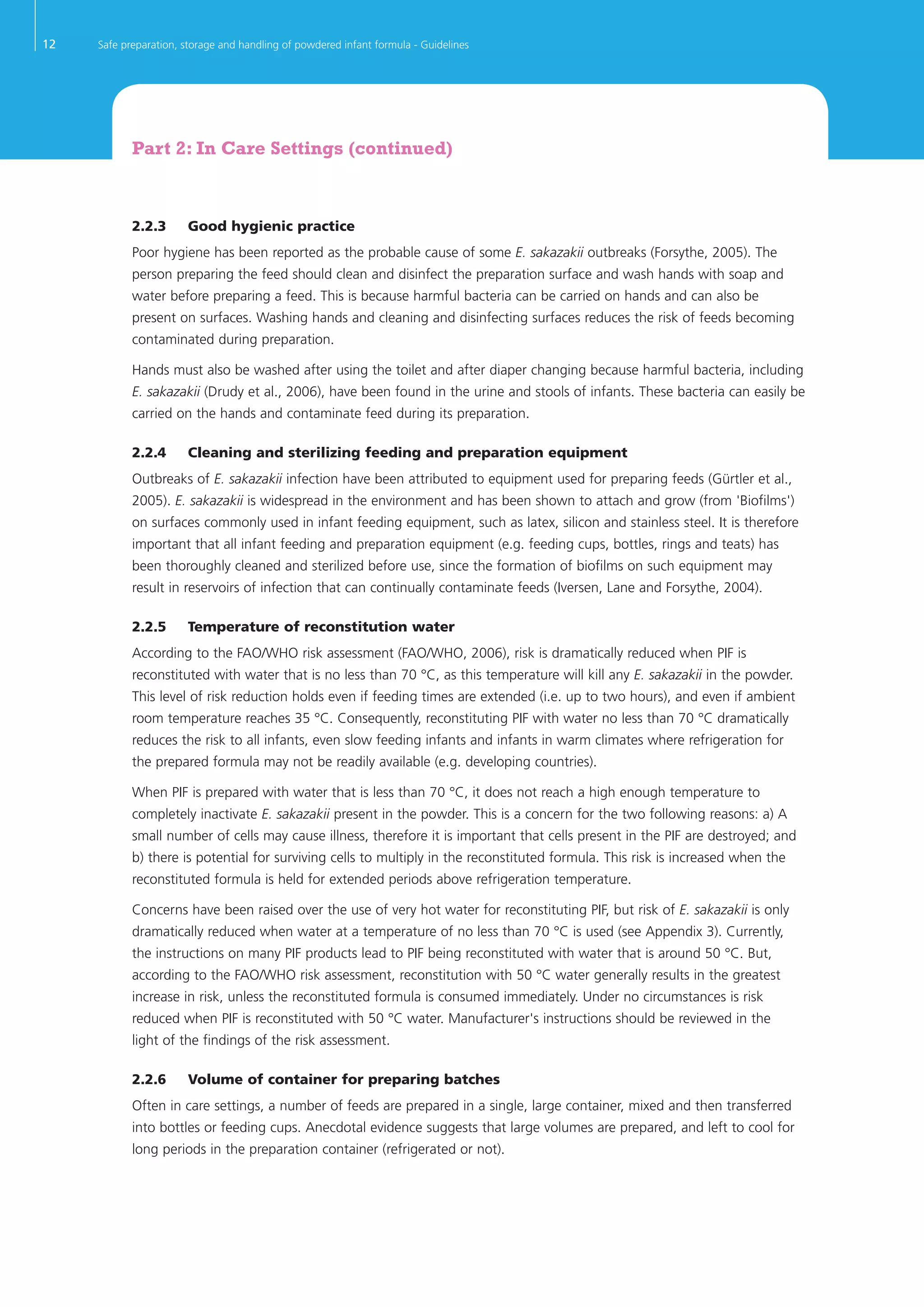 Safe Preparation, Storage And Handling Of Powdered Infant Formula ...